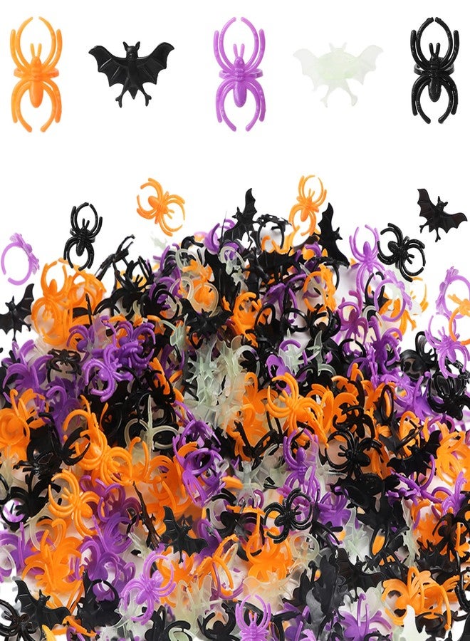 JXITON 150pcs Halloween Spider Rings Bat Ring,Colorful Plastic Spider & Bat Finger Rings Trick or Treat Toy Gifts for Halloween Costume Accessories Party Decoration - Image 1